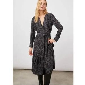Rails Beatrice  charcoal  abstract animal Printed Midi Dress size xs